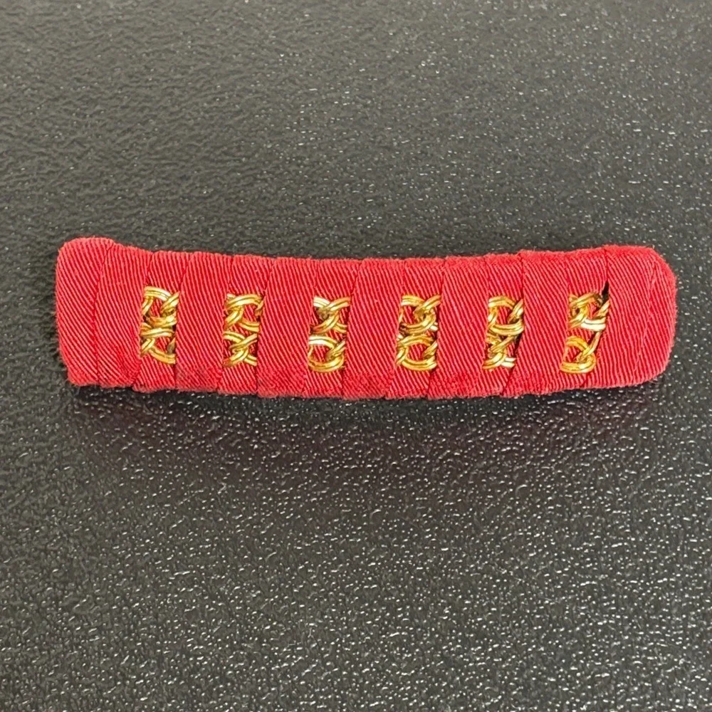 Vintage Hair Clip Barrette Red Fabric Braided Ribbon Chain Made in France